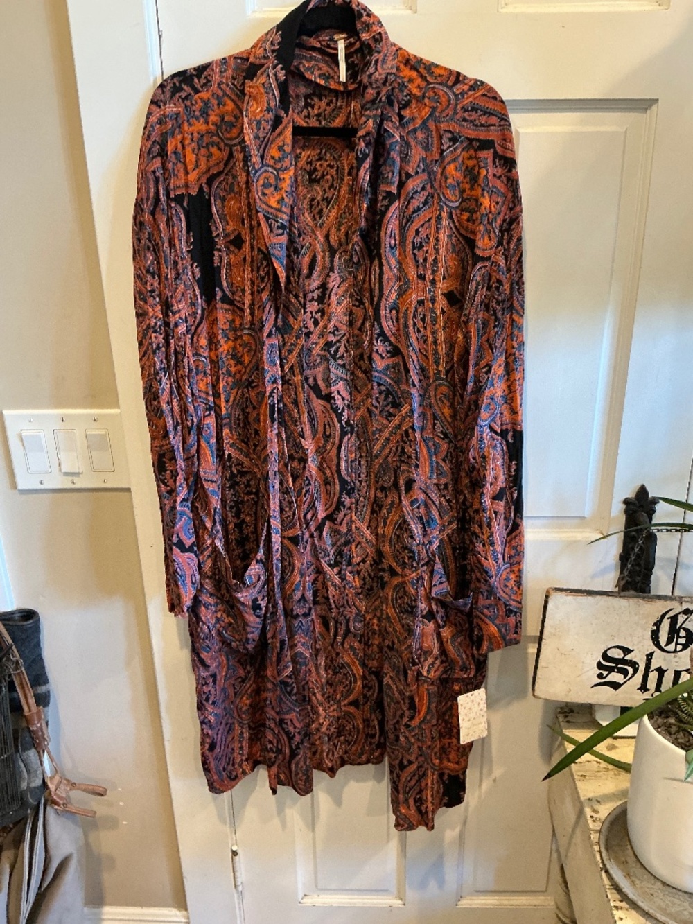Free People cardigan in bold colorful patterns! Brand new with tags! Size L